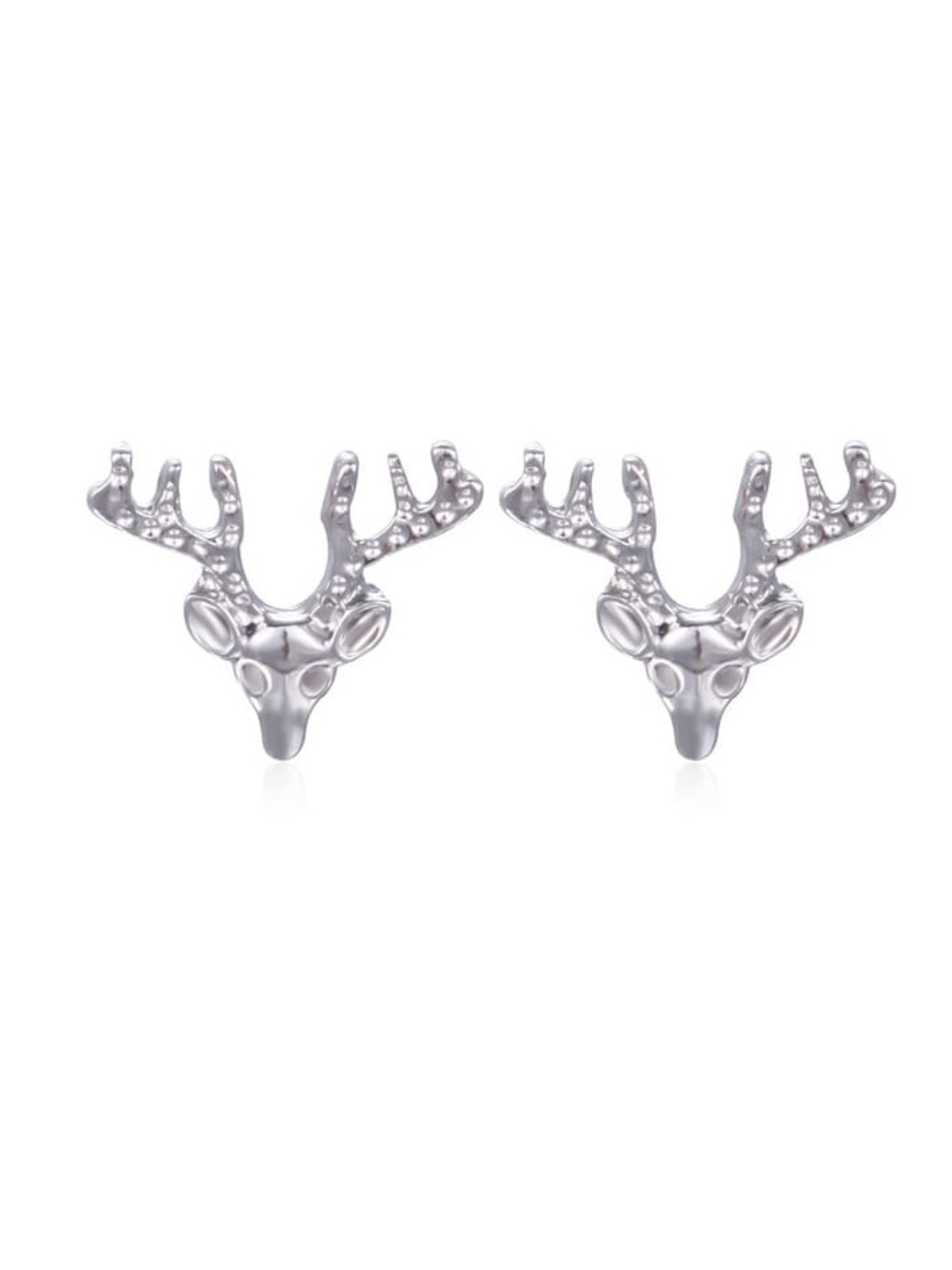 Minimalist Silver Deer Antlers Dainty Stud Earrings New